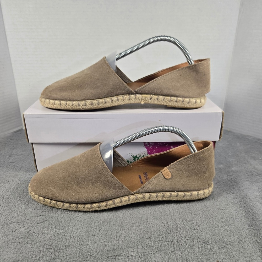 Verbenas Carmen Taupe Suede Espadrille Flats Made in Spain Size 41